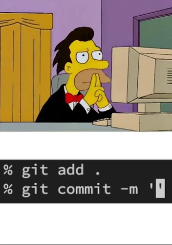 git commit command meme about writing meaningful commit messages