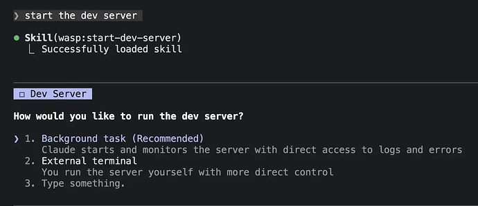 Plugin de Claude Code para Wasp en acción