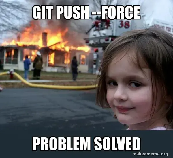 git push command meme about sending commits to remote repository
