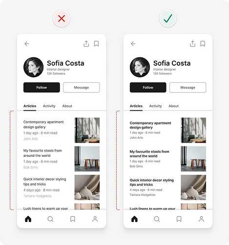 UI design tips example with multiple different font weights reduced to regular and bold only