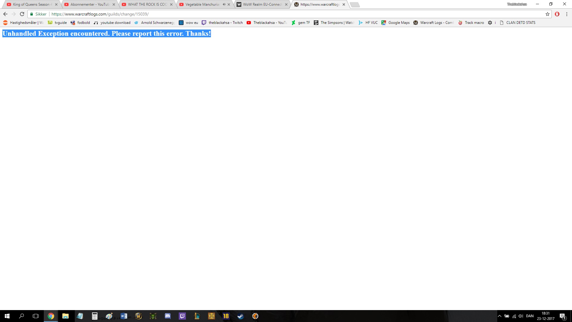 dreanor error